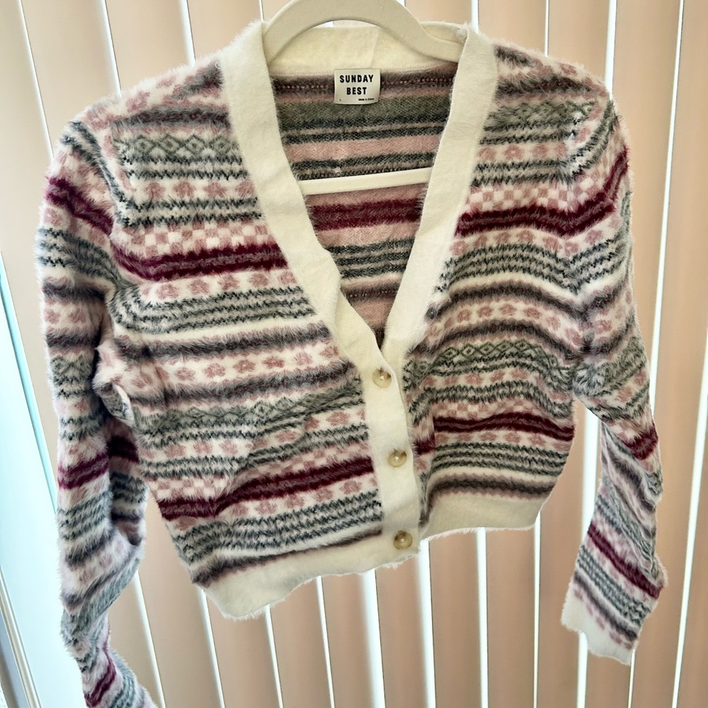 Aritzia Women's Striped Cardigan Sweater - Multicolor